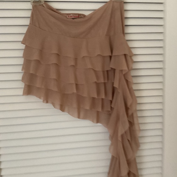 Ema Savahl Sheer Ruffle Skirt Nude - Picture 4 of 7